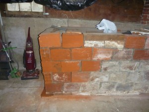 Cracks in a foundation in a old home in Salem Oregon.
