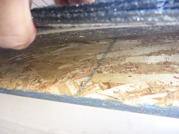 Missing building paper on this home's roof in Dallas Oregon.  Noted on a home inspection.